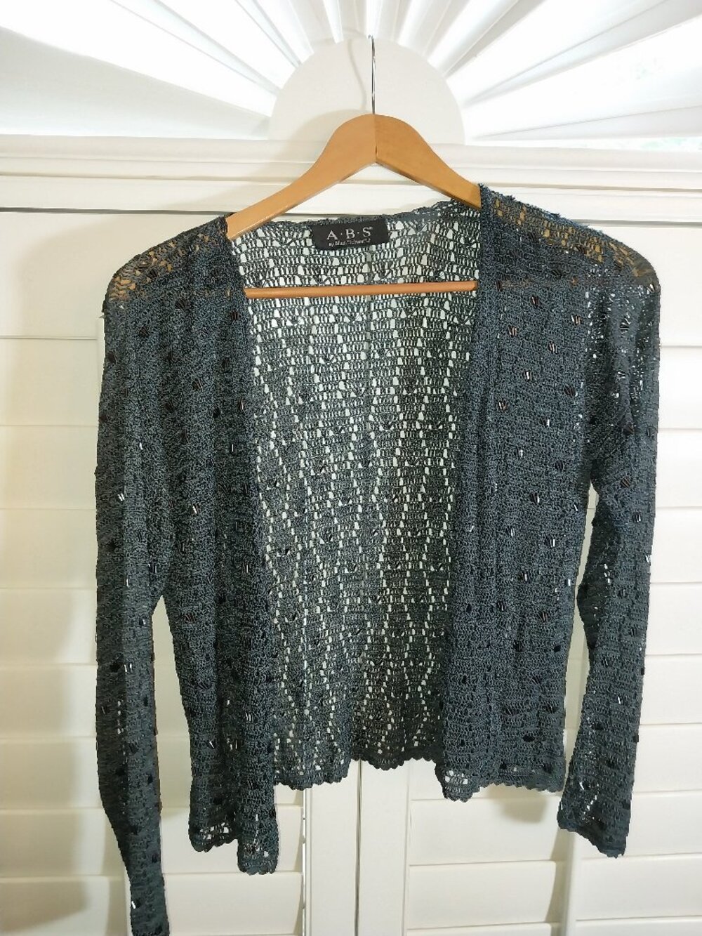 ABS Crocheted Teal Cardigan